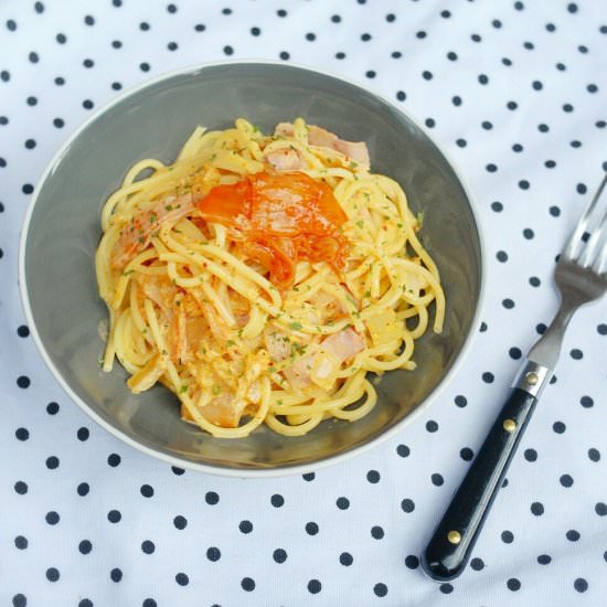 Ham and Kimchi Spaghetti