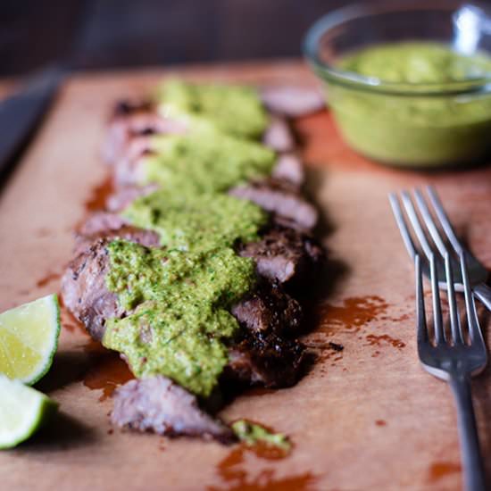 Flank Steak with Chimichurri Sauce