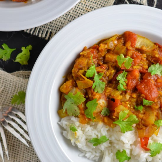 Baingan Bharta with Rice