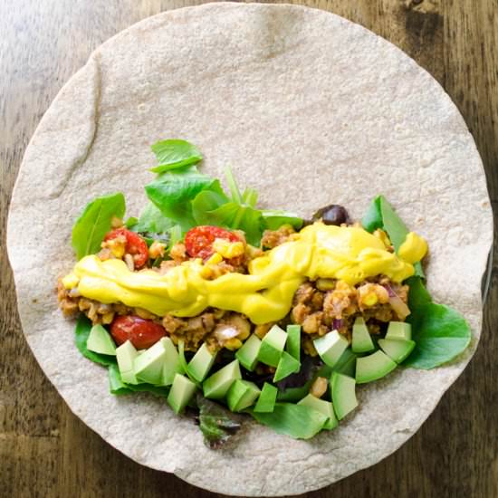 Cheesy BBQ Chickpea Wrap