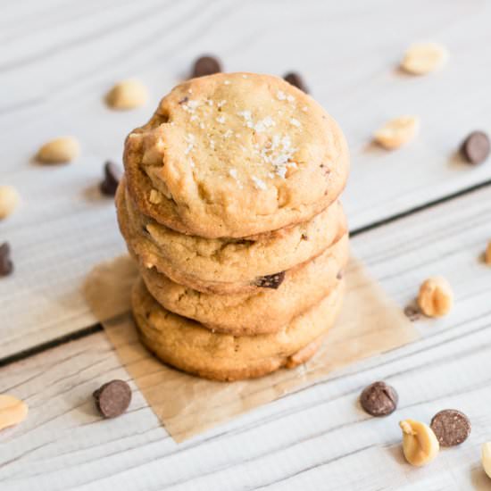Salted Peanut Butter Chunk Cookies