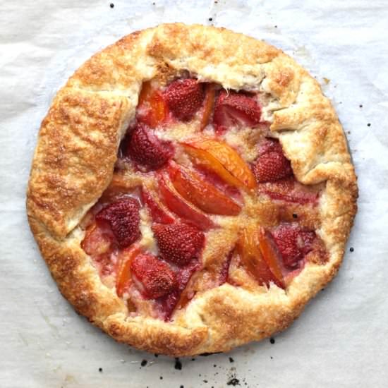 Strawberry Peach Frangipane Galette