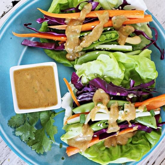 Garden Wraps with Peanut Dressing