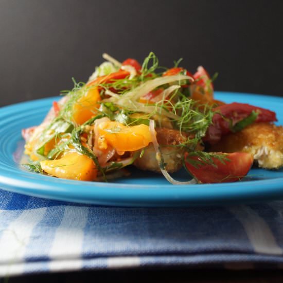 Chicken with Tomato Fennel Salad