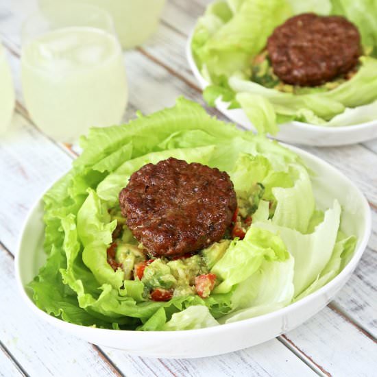 Bunless BBQ GuacBurgers