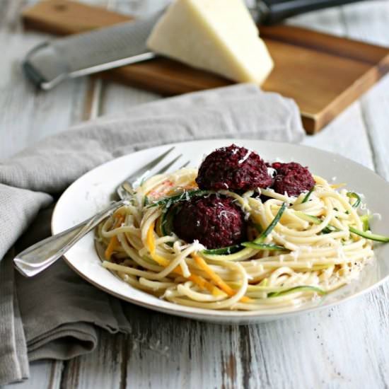 Spaghetti with Beet Balls
