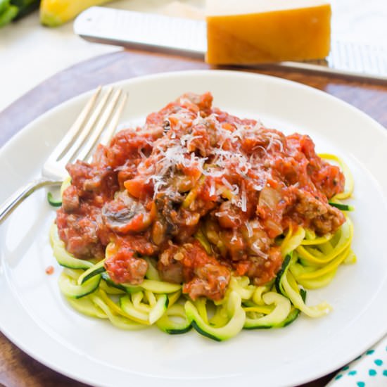 Zoodles w/ Turkey Bolognese