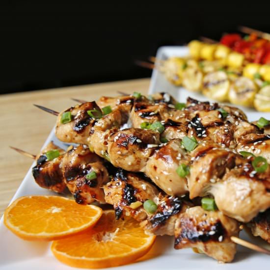 Grilled Asian Style Chicken Kabobs