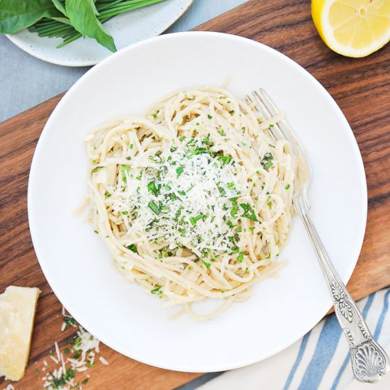 Spaghetti w/ Garlic Herb Sauce