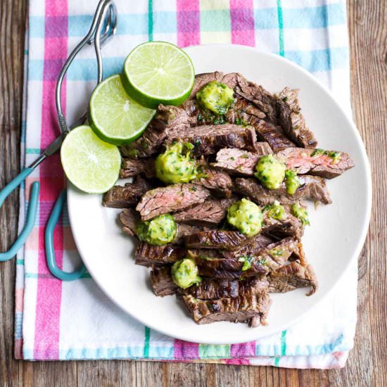 Skirt Steak with Cilantro-Lime Ghee