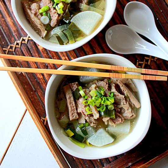 Beef brisket in clear soup