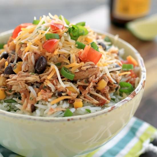 Easy chicken burrito bowls