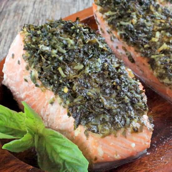 Basil parmesan roasted salmon