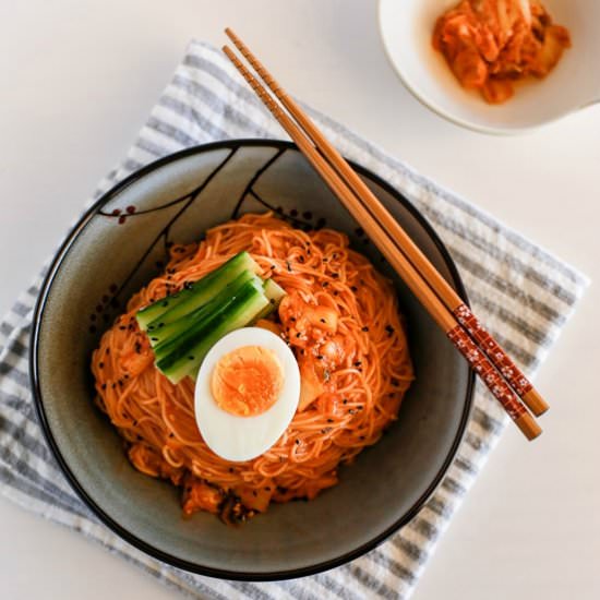 Spicy Cold Kimchi Noodles