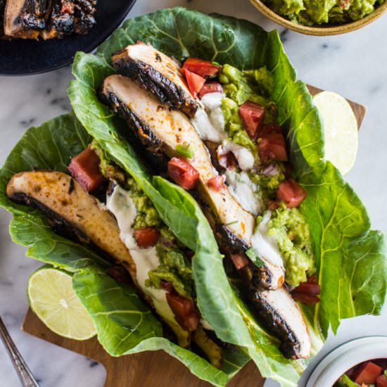 Harissa Portobello Mushroom Tacos