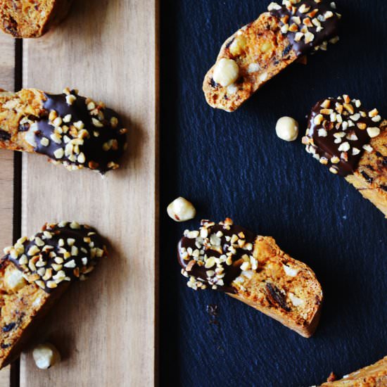 Date, Hazelnut & Chocolate Biscotti