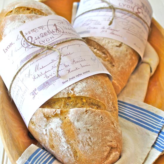 Garlic and Rosemary Baguettes