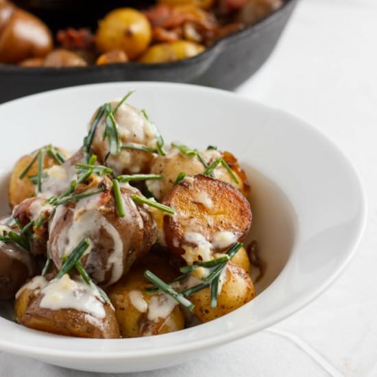 Pan-Fried Potatoes and Bacon