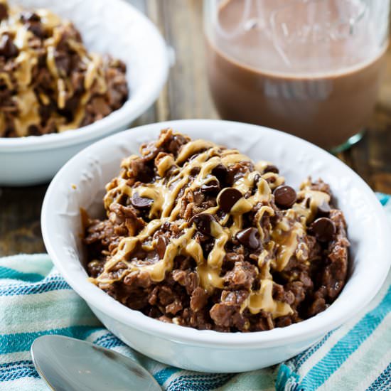 Chocolate and Peanut Butter Oatmeal