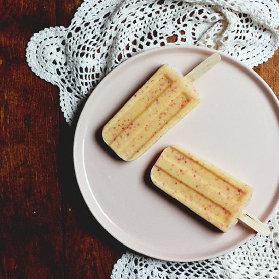 Peach, Yogurt, and Tahini Popsicles