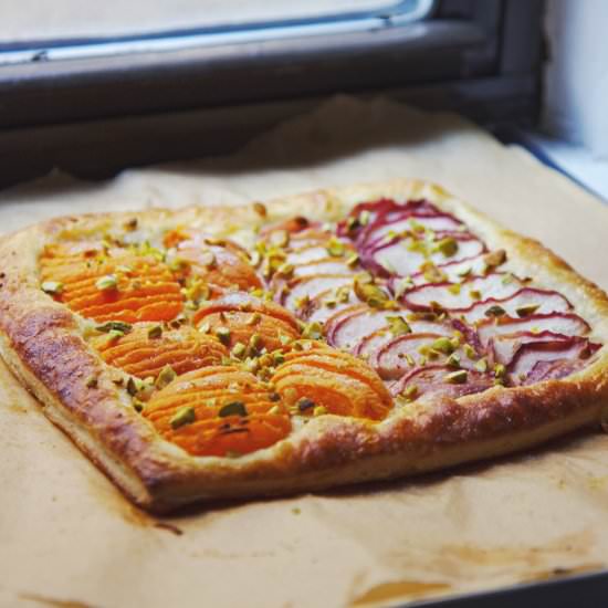 Stone fruit tart