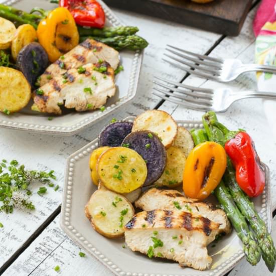One Dish Grilled Chicken Dinner