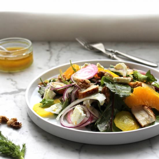 Chicken and beetroot salad