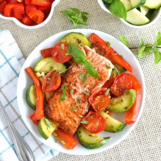 Sauteed Skillet Salmon with Veggies