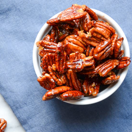 Glazed spiced pecans