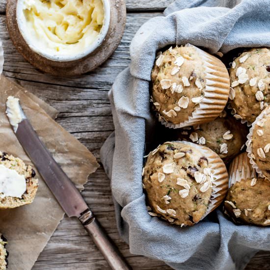 Spiced Zucchini & Honey Muffins