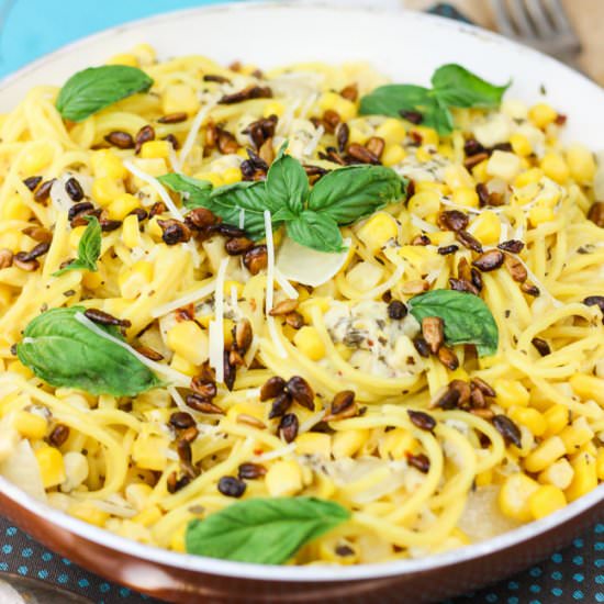 Spicy Sweet Corn + Sunflower Pasta