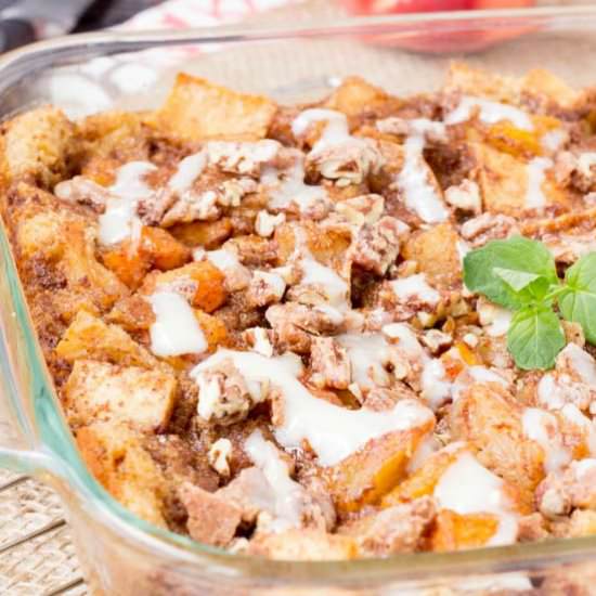Peach Cobbler Bread Pudding