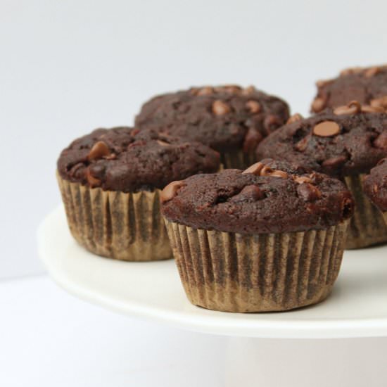 Double Chocolate Zucchini Muffins
