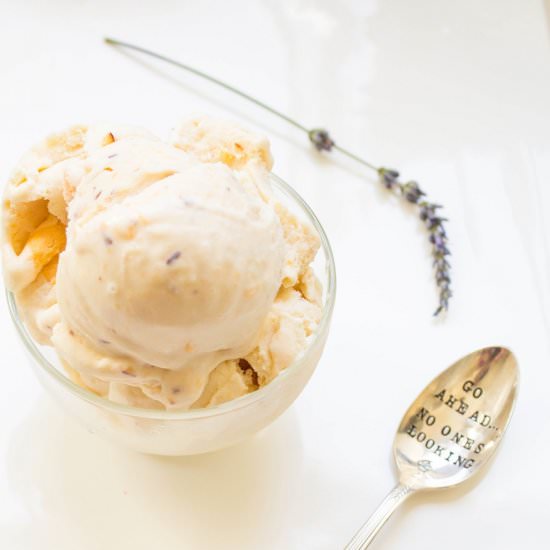 No Churn Peach Lavender Ice Cream