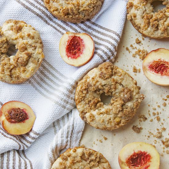 Spicy Peach Crumb Doughnuts