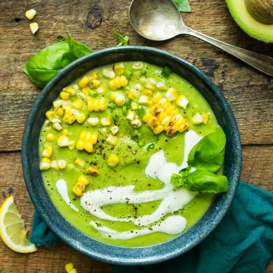 Chilled Cucumber Avocado Soup