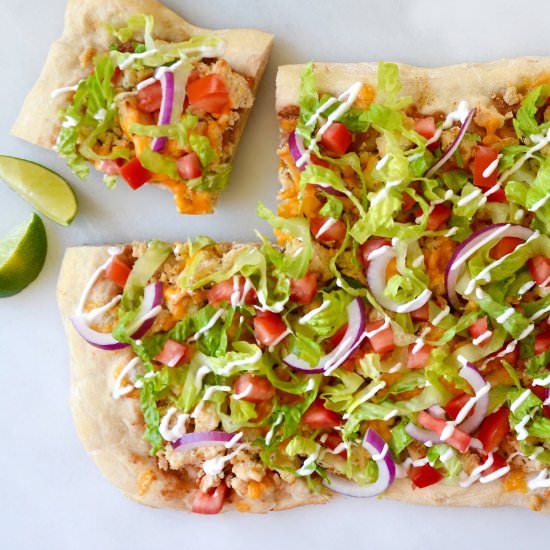 Cheesy Chicken Taco Pizza