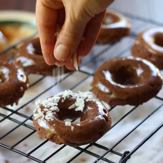 Almond Butter Chocolate Doughnuts