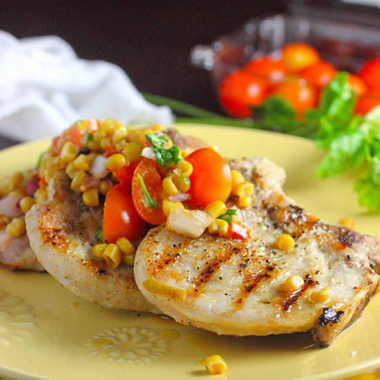 Grilled Pork Chops with Salsa