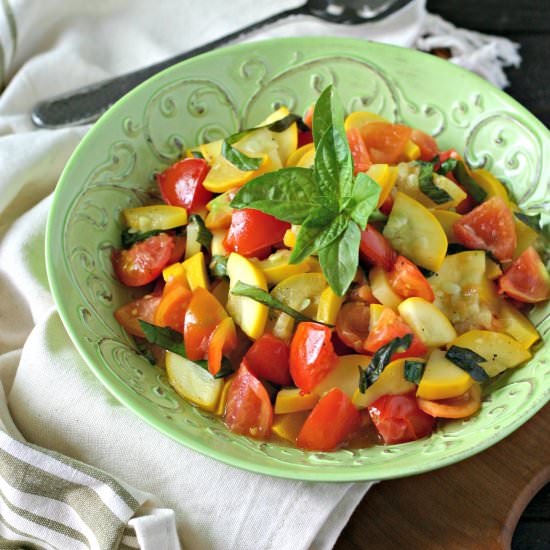 Summer Squash with Tomatoes & Basil