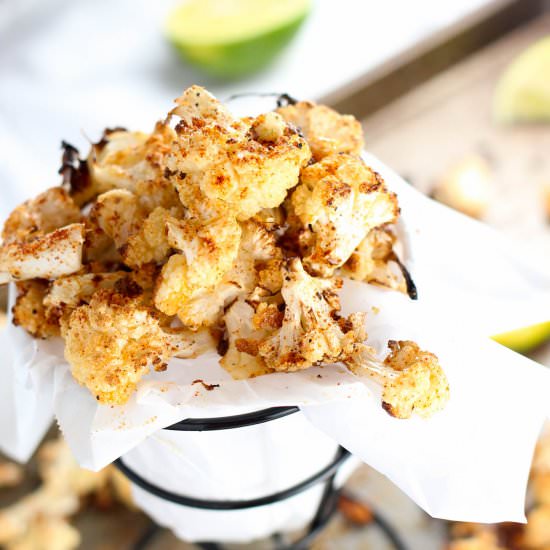 Chipotle Lime Oven Roasted Cauliflower