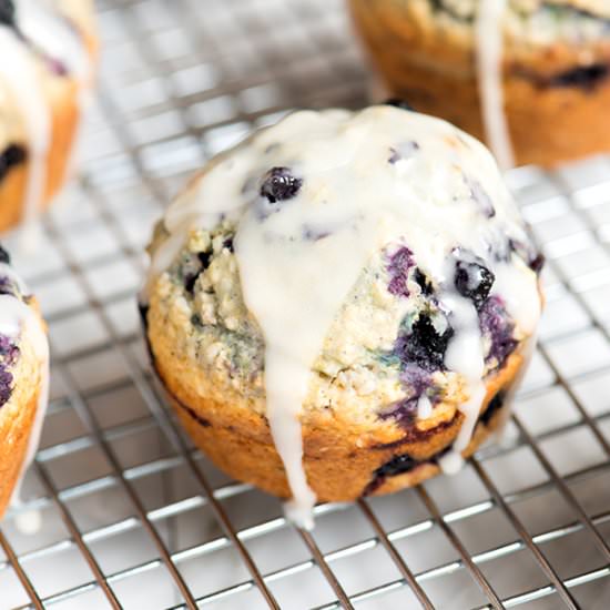 Ginger Oatmeal Blueberry Muffins