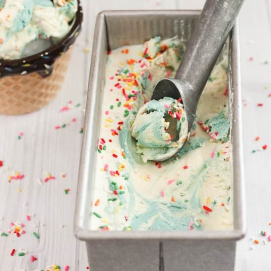 No Churn GF Birthday Cake Ice Cream