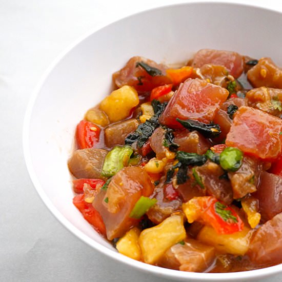 Tuna Poke w. Tomato and Watermelon