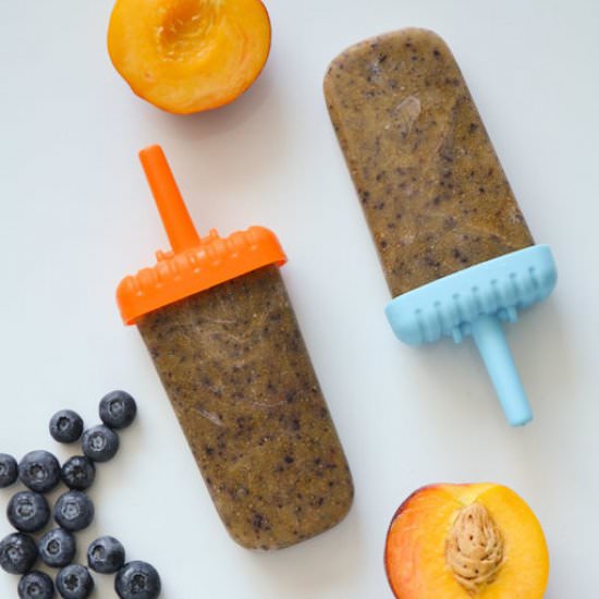 Peach Blueberry Chia Seed Popsicles