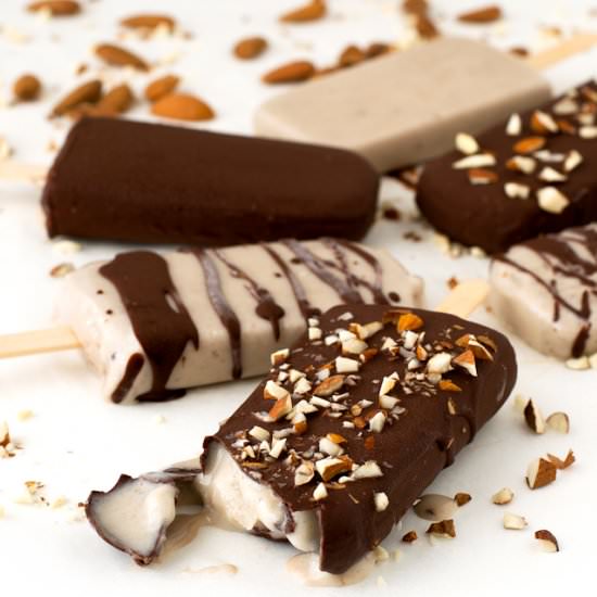 Chocolate Covered Almond Popsicles