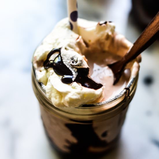 Hot Fudge Bourbon Milkshakes