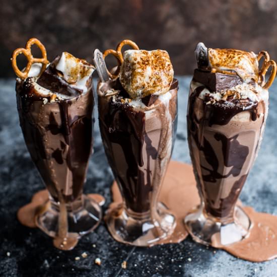 Pretzel Nutella Fudge Milkshake