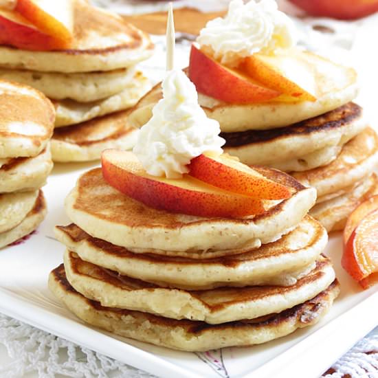 Peaches and Cream Mini Pancakes
