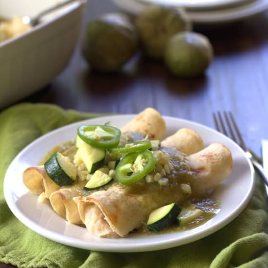 White Bean Enchiladas Verdes